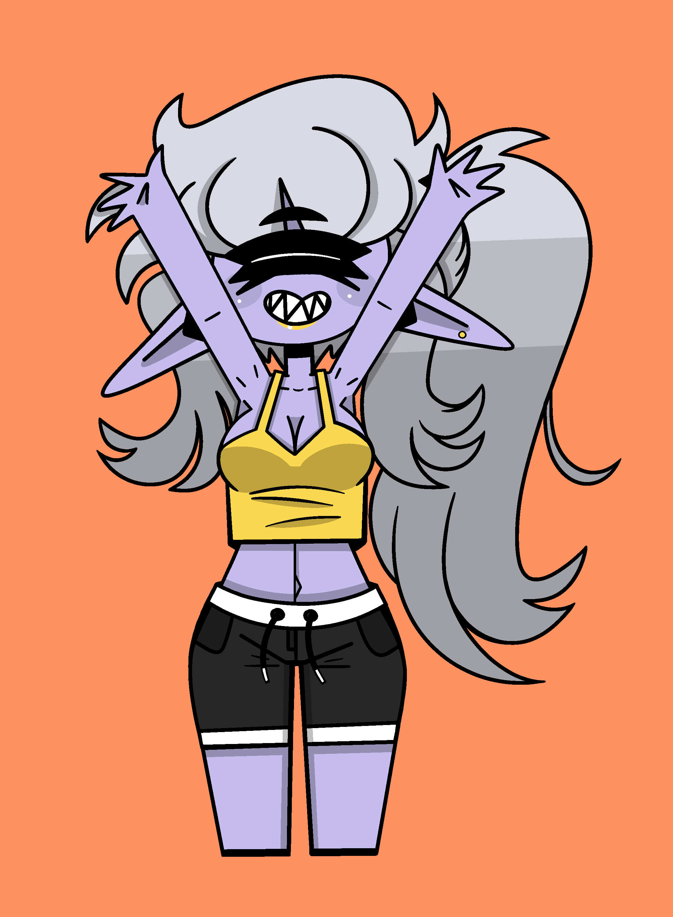 comfy zoey with arms up